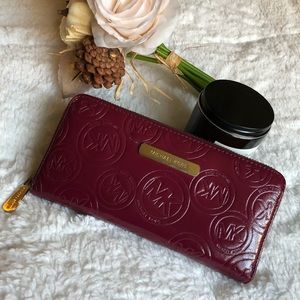 Michael Kors Patent Leather Zip Wallet